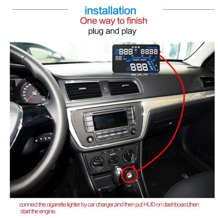 Q7 5.5 inch Car GPS HUD Vehicle-mounted Head Up Display Security System, Support Speed & Real Time & Altitude & Over Speed Alarm & Satellite Number, etc., Q7