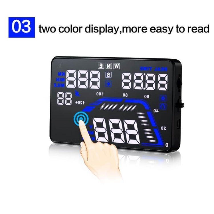 Q7 5.5 inch Car GPS HUD Vehicle-mounted Head Up Display Security System, Support Speed & Real Time & Altitude & Over Speed Alarm & Satellite Number, etc., Q7
