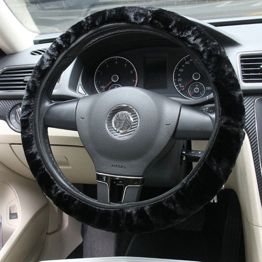 Universal Premium Soft Short Plush Winter Car Steering Wheel Cover, Outer Diameter: About 25-35cm, Outer Diameter: About 25-35cm(Black), Outer Diameter: About 25-35cm(Gold)