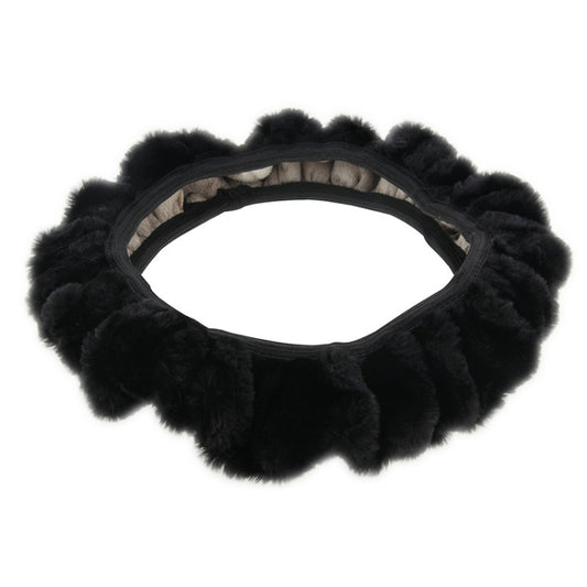Universal Premium Soft Short Plush Winter Car Steering Wheel Cover, Outer Diameter: About 25-35cm, Outer Diameter: About 25-35cm(Black), Outer Diameter: About 25-35cm(Gold)
