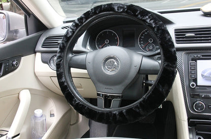 Universal Premium Soft Short Plush Winter Car Steering Wheel Cover, Outer Diameter: About 25-35cm, Outer Diameter: About 25-35cm(Black), Outer Diameter: About 25-35cm(Gold)