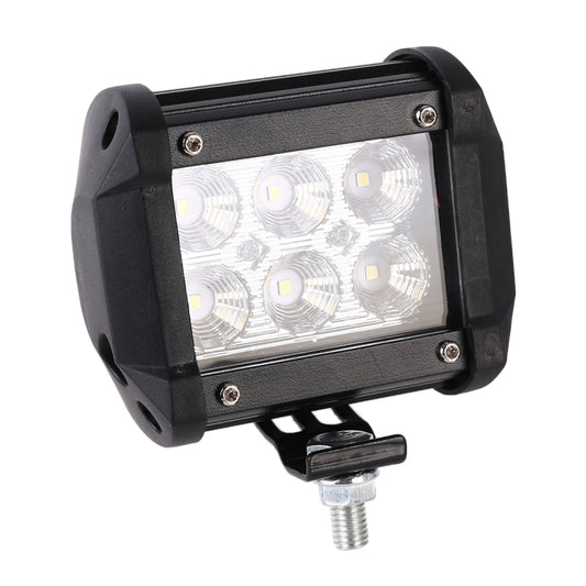 مصباح هندسي كشاف ضوئي أبيض 18 وات 6 مصابيح LED / مقاوم للماء IP67 مصباح سيارات الدفع الرباعي، تيار مستمر 10-30 فولت، 6 مصابيح LED