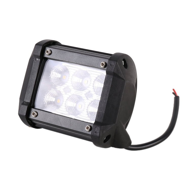 مصباح هندسي كشاف ضوئي أبيض 18 وات 6 مصابيح LED / مقاوم للماء IP67 مصباح سيارات الدفع الرباعي، تيار مستمر 10-30 فولت، 6 مصابيح LED