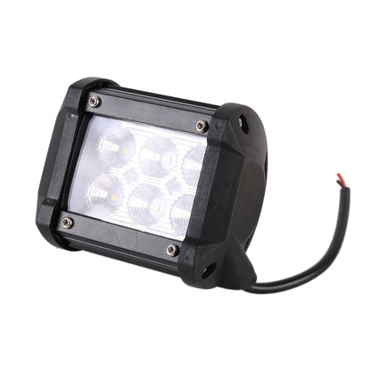 مصباح هندسي كشاف ضوئي أبيض 18 وات 6 مصابيح LED / مقاوم للماء IP67 مصباح سيارات الدفع الرباعي، تيار مستمر 10-30 فولت، 6 مصابيح LED