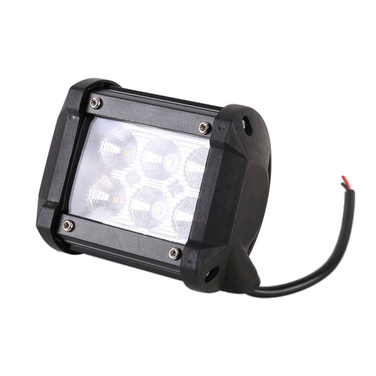 مصباح هندسي كشاف ضوئي أبيض 18 وات 6 مصابيح LED / مقاوم للماء IP67 مصباح سيارات الدفع الرباعي، تيار مستمر 10-30 فولت، 6 مصابيح LED