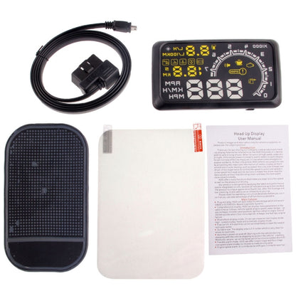 W02 5.5 inch Car OBDII HUD Fuel Consumption Warning System Vehicle-mounted Head Up Display Projector with LED, W02