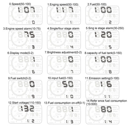W02 5.5 inch Car OBDII HUD Fuel Consumption Warning System Vehicle-mounted Head Up Display Projector with LED, W02
