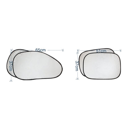 6 in 1 Summer Accessories Coated Silver Car Sun Shade Cloth Set, Random Color Delivery, 6 in 1 Sun Shade