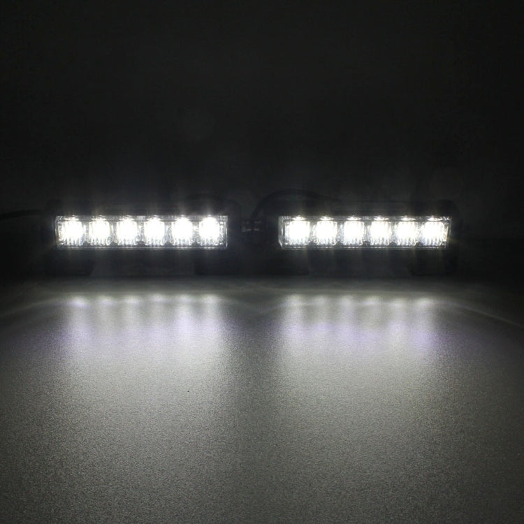 2 PCS  6 inch 6 LED 2 x 18W Car Flash Warning Light Red + Blue Change White Waterproof Emergency Light, DC 12V, Light Red + Blue Change White
