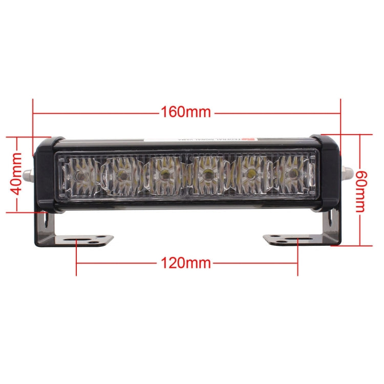 2 PCS  6 inch 6 LED 2 x 18W Car Flash Warning Light Yellow Change White Waterproof Emergency Light, DC 12V, Yellow Change White