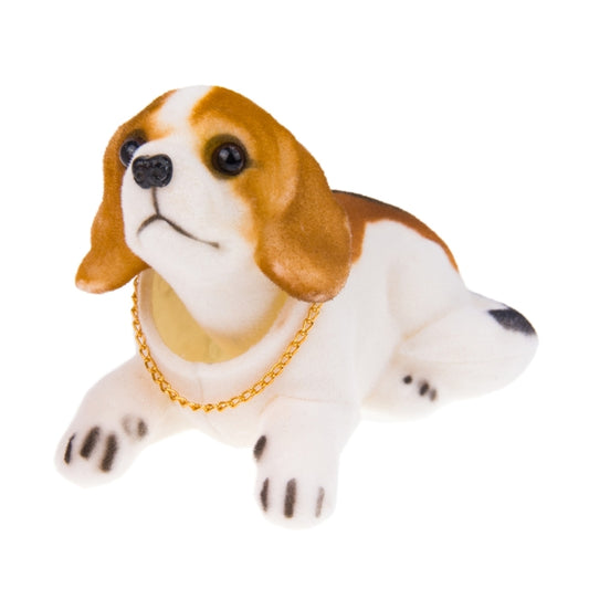 Universal Car Truck Lucky Beagle Dog Doll Shake Head Ornament Vehicle Decor Toy Piggy Bank, with Double Sided Tape, Lucky Beagle