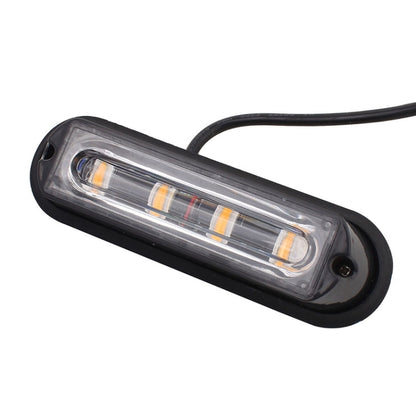 12W 720LM 4-LED 18 Flash Patterns Car Strobe Emergency Warning Light Lamp, DC 12V, 4-LED Yellow Light