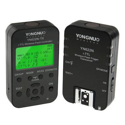 وحدة تحكم مشغل الفلاش اللاسلكي i-TTL من YONGNUO YN622N-KIT + مجموعة جهاز الإرسال والاستقبال لكاميرات نيكون، من أجل نيكون