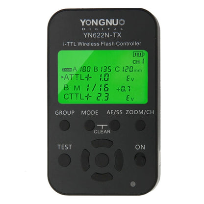 وحدة تحكم مشغل الفلاش اللاسلكي i-TTL من YONGNUO YN622N-KIT + مجموعة جهاز الإرسال والاستقبال لكاميرات نيكون، من أجل نيكون