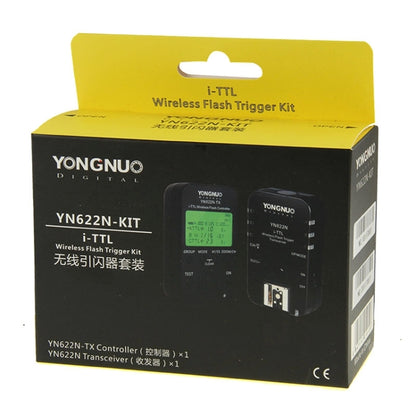 وحدة تحكم مشغل الفلاش اللاسلكي i-TTL من YONGNUO YN622N-KIT + مجموعة جهاز الإرسال والاستقبال لكاميرات نيكون، من أجل نيكون