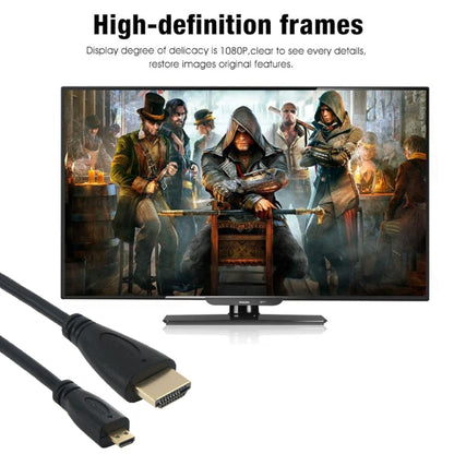 كابل فيديو كامل 1080 بكسل HDMI إلى Micro HDMI لكاميرات GoPro HERO 4 / 3+ / 3 / 2 / 1 / SJ4000، الطول: 1.5 متر، HDMI إلى Micro HDMI