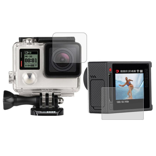 واقي شاشة LCD فائق الوضوح + غشاء زجاجي لحماية عدسة الكاميرا GoPro HERO4 Silver، HERO4 Silver