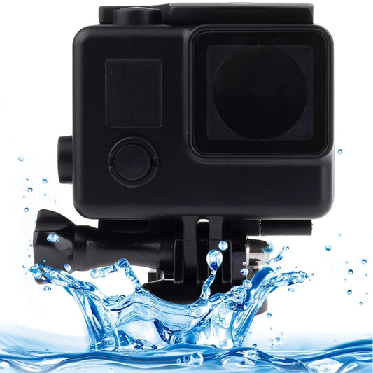 حافظة واقية مقاومة للماء من الإصدار الأسود مع مشبك تثبيت أساسي لكاميرا GoPro HERO4 /3+، عمق مقاوم للماء: 10 أمتار، مقاوم للماء حتى 10 أمتار