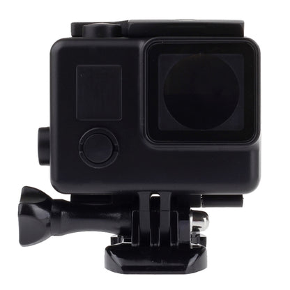 حافظة واقية مقاومة للماء من الإصدار الأسود مع مشبك تثبيت أساسي لكاميرا GoPro HERO4 /3+، عمق مقاوم للماء: 10 أمتار، مقاوم للماء حتى 10 أمتار