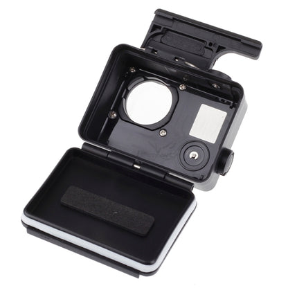 حافظة واقية مقاومة للماء من الإصدار الأسود مع مشبك تثبيت أساسي لكاميرا GoPro HERO4 /3+، عمق مقاوم للماء: 10 أمتار، مقاوم للماء حتى 10 أمتار