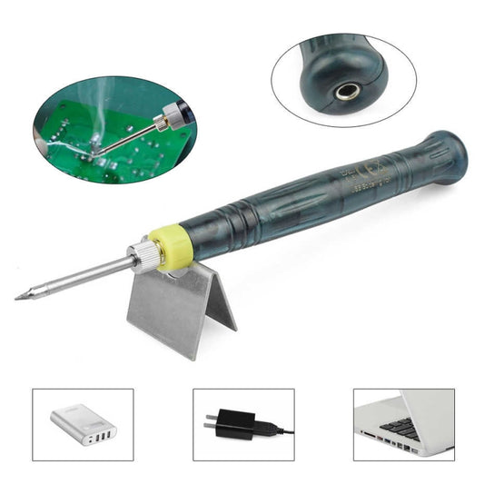 Portable USB Powered Soldering Iron Pen 5V 8W Long Life Tip + Touch Switch Protective Cap Auto Shut Off 25 second, ZD-20U