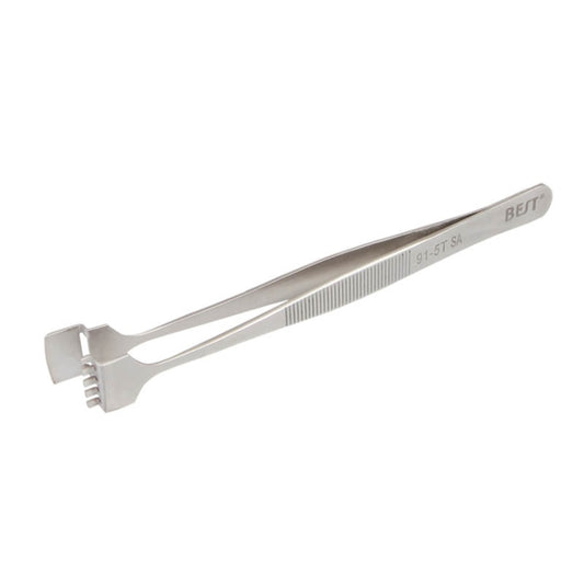 BEST BST-91-5T SA Professional Stainless Steel Wafer Tweezers for Silicon Wafer, BST-91-5T