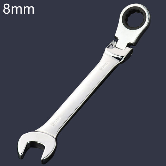 8mm Dual-use Opening Plum Ratcheting Angled Wrench , Length: 13.8cm, 8mm