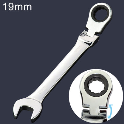 19mm Dual-use Opening Plum Ratcheting Angled Wrench , Length: 24.5cm, 19mm