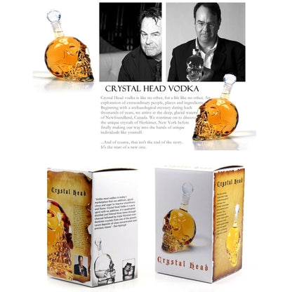 Crystal Glass Skull Bottle for Vodka & Whiskey & Beer Liqueur & Red Wine & Other Beverage, 1000ML