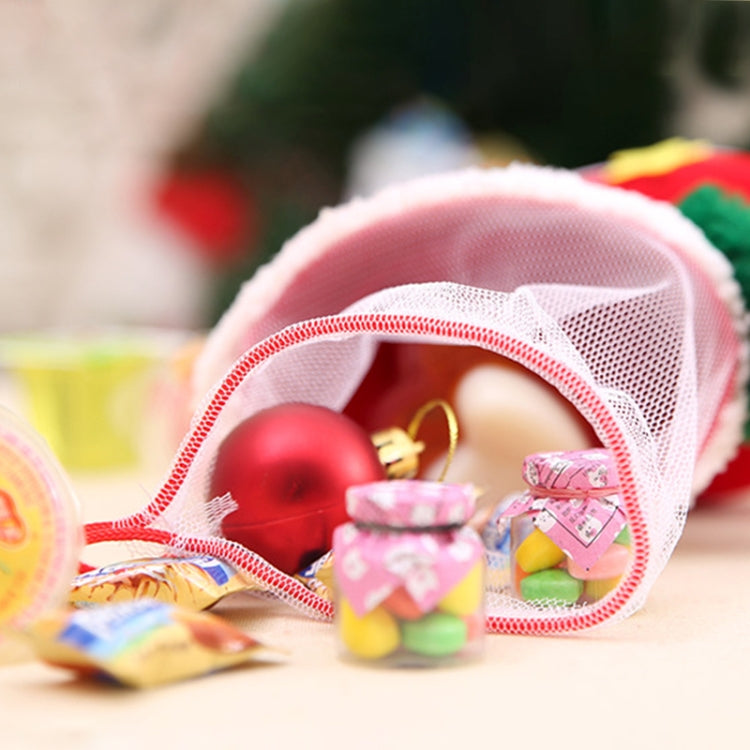 Santa Pattern Christmas Decoration Flocking Stocking Boot Candy Bag, Size: 9cm x 10cm x 5cm, Size: 9cm x 10cm x 5cm