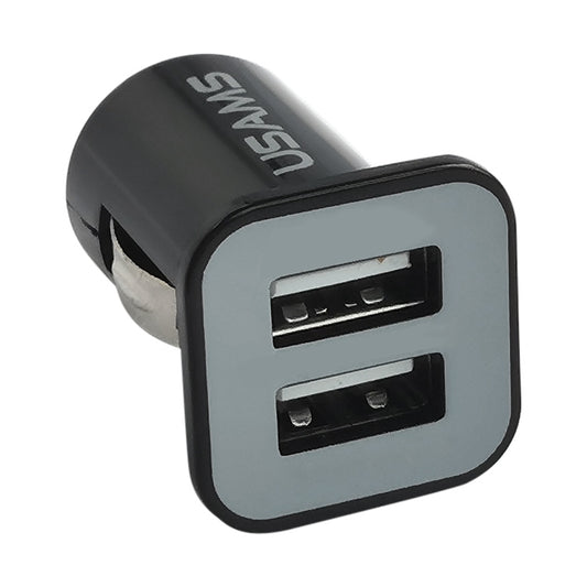 شاحن سيارة عالي الأداء بمنفذي USB 2.1 أمبير + 1 أمبير لأجهزة iPad Air 2 وAir و4 وiPhone 6 و6 Plus و5C و5S و4 و4S وiPod touch وGalaxy Tablet / Note Series والهواتف المحمولة الأخرى وأجهزة الملاحة