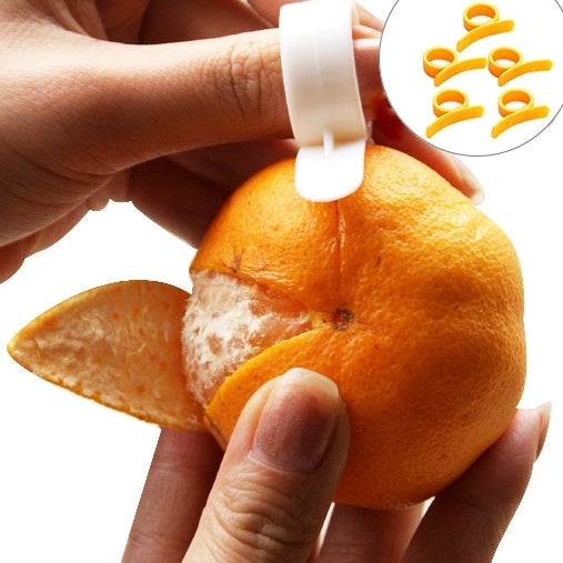 10pcs Ring Type Lemon Orange Tangerine Opener Peeler Peel Slicer Cutter Fruit Skin Remover Knife Helper, Random Color Delivery, 100 PCS  Ring Type