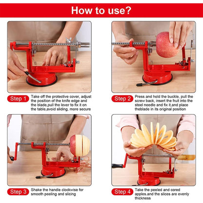 3 in 1 Multi-functional Fruit Peeling Slicing Stoning Peeler Machine, 3 in 1 Fruit  Peeler