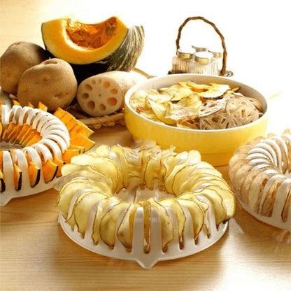 DIY Microwave Oven Baked Potato Chips Homemade Maker Machine Device with Slicer & Plate, DIY Microwave Oven