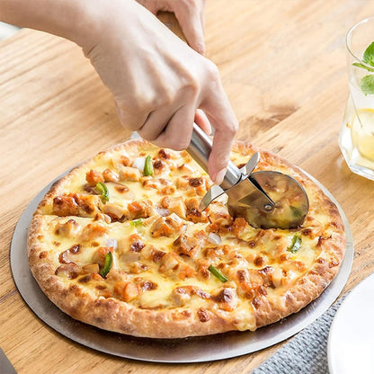 Stainless Steel Round Pizza Cutter Knife, Sigle Wheel