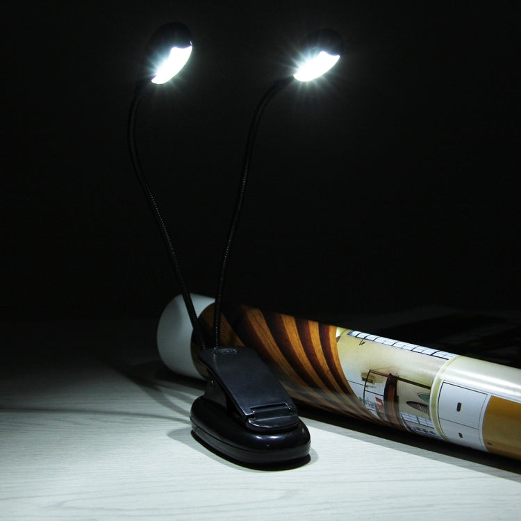 مصباح LED بمشبك ذراعين للقراءة والتخييم والمشي لمسافات طويلة