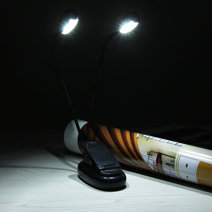 مصباح LED بمشبك ذراعين للقراءة والتخييم والمشي لمسافات طويلة