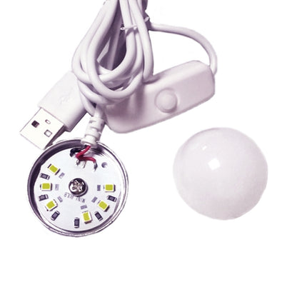 USB-2W 5V 140-150Lumens 6 LED، ضوء أبيض دافئ