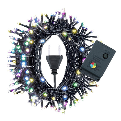 100 LED RGB Light with Controller, Flashing / Fading / Chasing Effect, 220V Colorful Light EU Plug, Warm White EU Plug, White Light EU Plug
