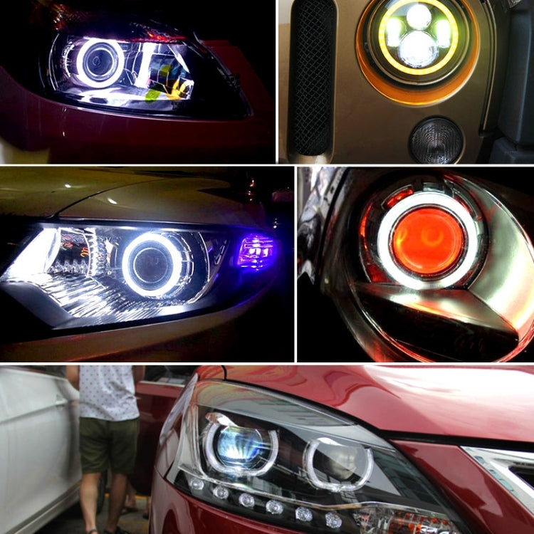 مصابيح أمامية للسيارات من نوع COB LED، 110 مم، 5 وات، 180 لومن، دوائر عيون الملاك، للمركبات، تيار مستمر 12-24 فولت، ضوء أزرق 110 مم، ضوء أبيض 110 مم