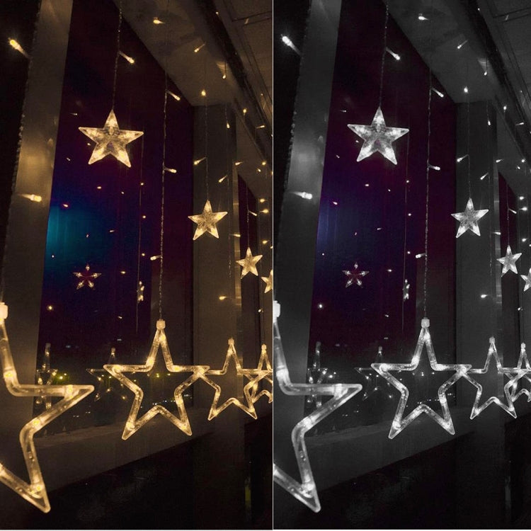 8-Mode Colorful 10 Stars Style Light Christmas Decorative Icicles Strip Light, EU Plug, Stars