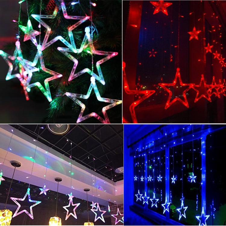 8-Mode Colorful 10 Stars Style Light Christmas Decorative Icicles Strip Light, EU Plug, Stars