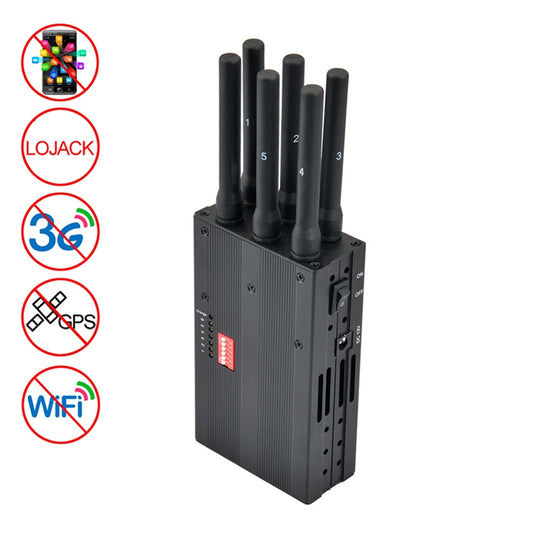 GSM / CDMA / DCS / PCS / 3G / Wifi / GPS / LOJACK قاطع إشارة الهاتف المحمول / جهاز تشويش / عازل، التغطية: 20 مترًا (JAX-121A-6C)، GSM / CDMA / DCS / PCS / 3G / Wifi / GPS / LOJACK