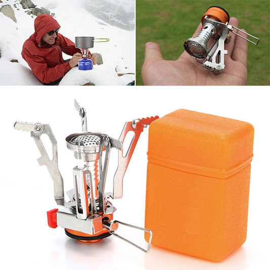 Outdoor Portable Ultra Mini Stainless Steel Gas Stove, Mini Stainless