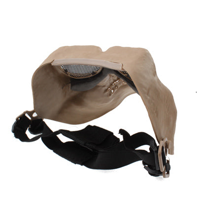 قناع وجه هيكل عظمي مرعب عالي الكثافة مضاد لقنابل BB مع أشرطة مطاطية