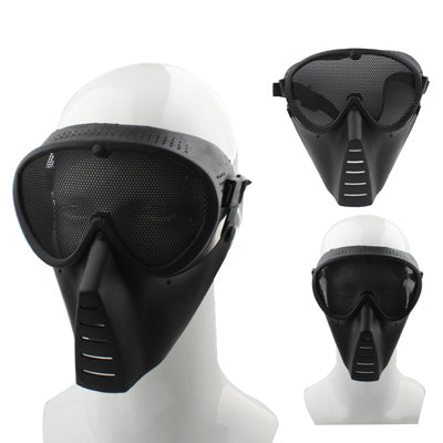 Plastic Full Face Guard Mask with Mesh Goggles for Outdoor Survival Airsoft Paintball Games, Face Guard