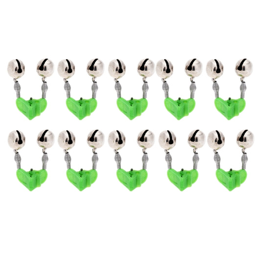 10 PCS Fishing Accessory Twin Bells Clip On Fishing Rod Fishing Bait Alarm, Random Color Delivery