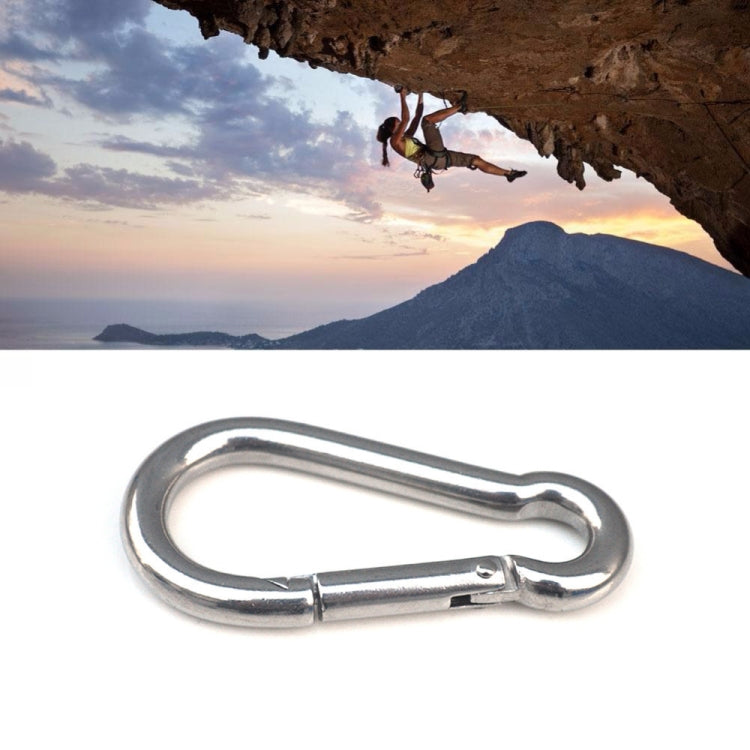 M5 Stainless Steel Carabiner Spring Hook Multi-tool Mountaineering Buckle Lock Camping Hook Rope, Inner Diameter: 4.9mm, M5