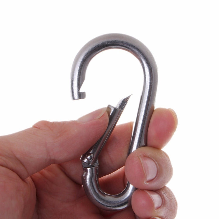 M5 Stainless Steel Carabiner Spring Hook Multi-tool Mountaineering Buckle Lock Camping Hook Rope, Inner Diameter: 4.9mm, M5