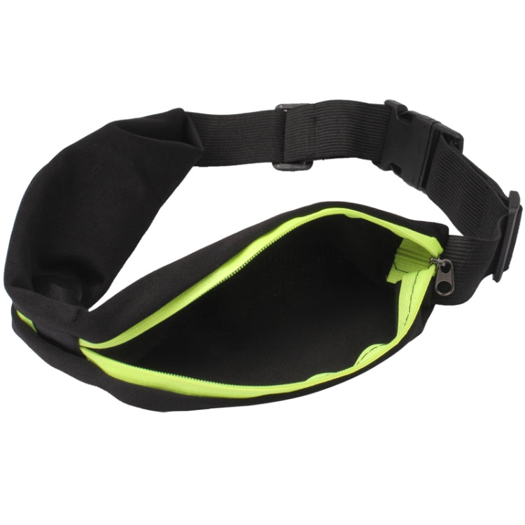 Sports Waterproof Elastic Waist Bag Two Pockets Fanny Pack Zip Pouch, Green